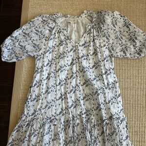 Cleobella Floral Blue and White Dress